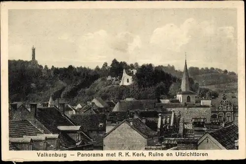 Ak Valkenburg Limburg Niederlande, Panorama, Kirche, Ruine