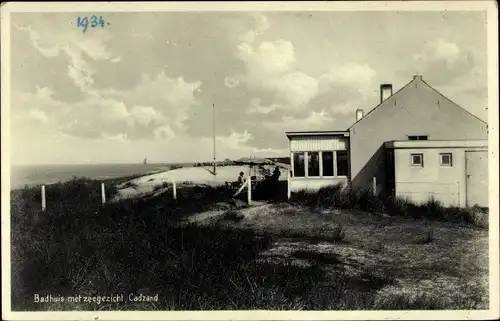 Ak Cadzand Zeeland Niederlande, Badehaus mit Meerblick