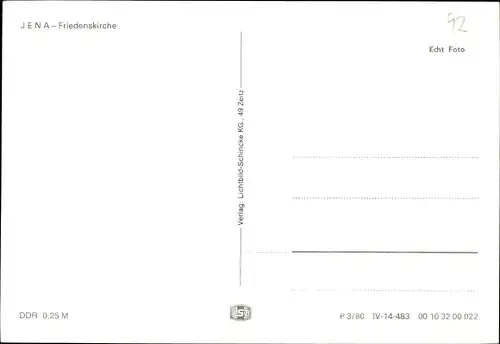 Ak Jena in Thüringen, Friedenskirche