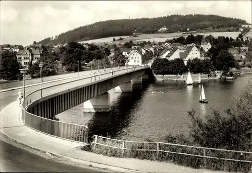 Ak Saalburg in Thüringen, Am Stausee der Saaletalsperre