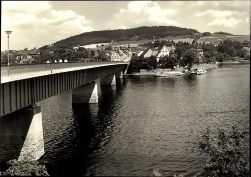 Ak Saalburg in Thüringen, mit der neuen Brücke