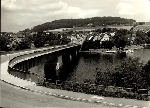 Ak Saalburg in Thüringen, mit der neuen Brücke