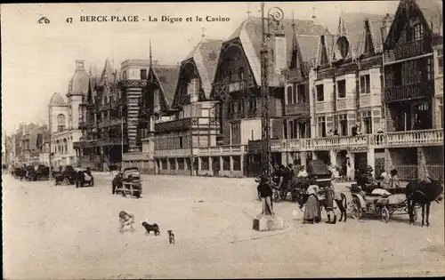 Ak Berck Plage Pas de Calais, La Digue und das Casino