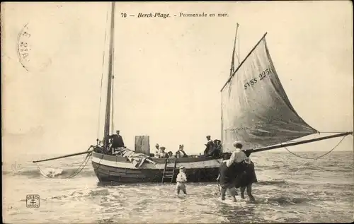 Ak Berck Plage Pas de Calais, Seefahrt, Boot