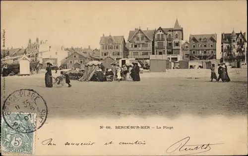 Ak Berck Plage Pas de Calais, Der Strand