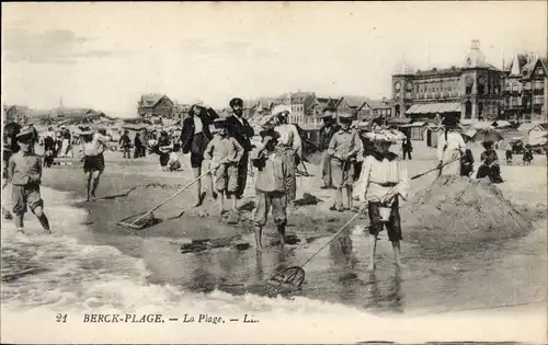 Ak Berck Plage Pas de Calais, Der Strand