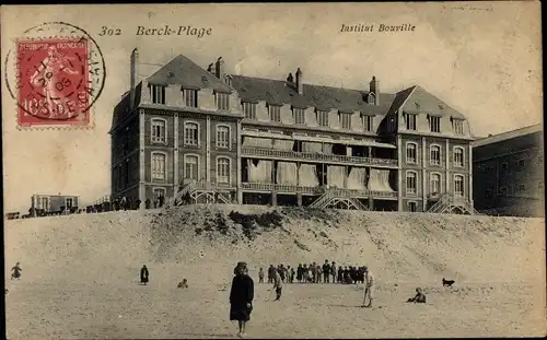 Ak Berck Plage Pas de Calais, Institut Bouville, Strand