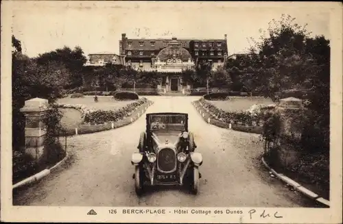 Ak Berck Plage Pas de Calais, Hotel Cottage des Dunes, Autos