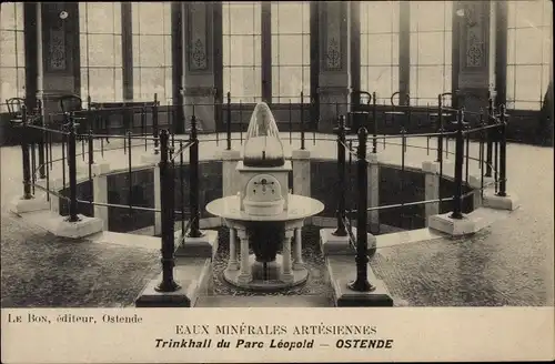 Ak Ostende Westflandern, Trinkhall du Parc Leopold, Eaux Minerales Artesiennes