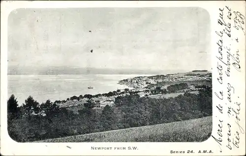 Ak Newport Isle of Wight England, view from S.W.