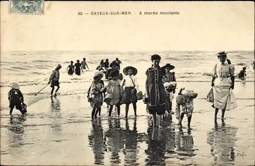 Ak Cayeux sur Mer Somme, Kinder am Strand