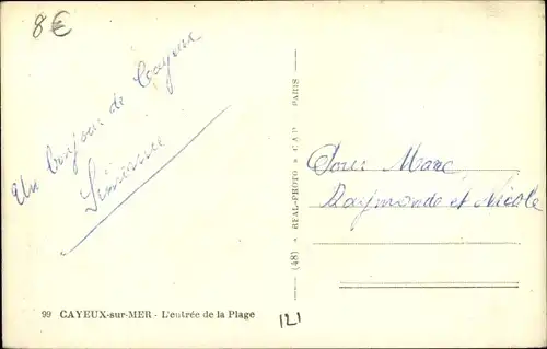 Ak Cayeux sur Mer Somme, Weg zum Strand