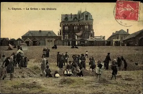 Ak Cayeux sur Mer Somme, Greve, Chalets