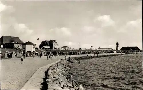 Ak Nordseebad Büsum, Promenade am Strand