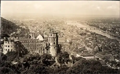 Ak Heidelberg am Neckar, Panorama, Schloss