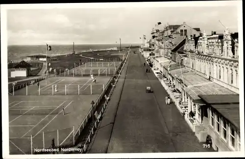 Ak Nordseebad Norderney Ostfriesland, Promenade, Tennisplätze