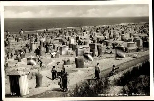 Ak Nordseebad Norderney Ostfriesland, Badestrand