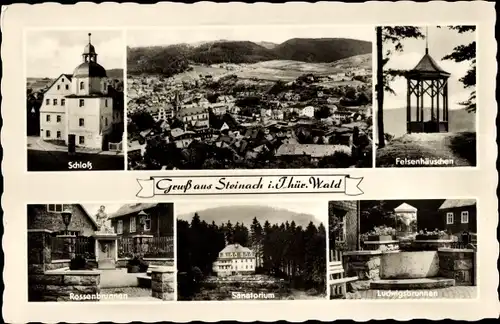 Ak Steinach im Thüringer Wald, Felsenhäuschen, Ludwigsbrunnen, Sanatorium, Schloss