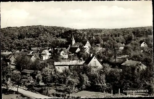 Ak Schönbach Herborn in Hessen, Panorama vom Ort