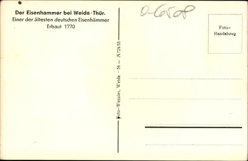 Ak Weida in Thüringen, Der Eisenhammer