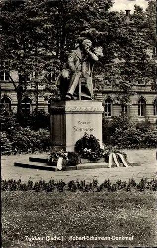 Ak Zwickau in Sachsen, Robert-Schumann-Denkmal