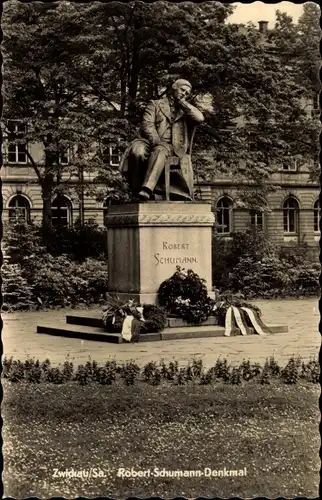 Ak Zwickau in Sachsen, Robert-Schumann-Denkmal