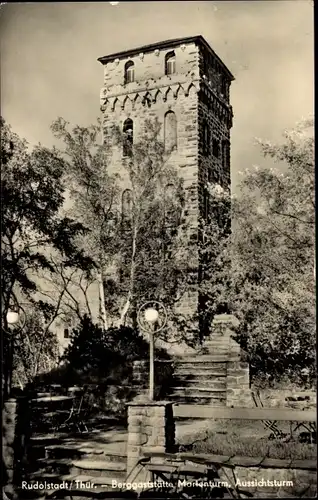 Ak Rudolstadt in Thüringen, Berggaststätte, Marienturm, Aussichtsturm