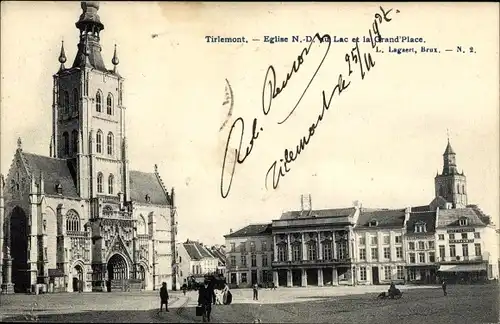 Ak Tienen Thienen Tirlemont Flämisch Brabant Flandern, Platz, Kirche
