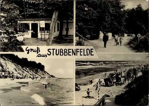 Ak Stubbenfelde Loddin auf Usedom, Strand, Strandkörbe, Teilansicht