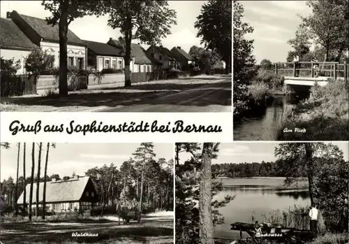 Ak Sophienstädt Marienwerder im Barnim, Waldhaus, Buckowsee, Brücke