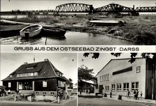 Ak Ostseebad Zingst, Darß, Meinigenbrücke, Kurhaus, FDGB Erholungsheim Nordlicht