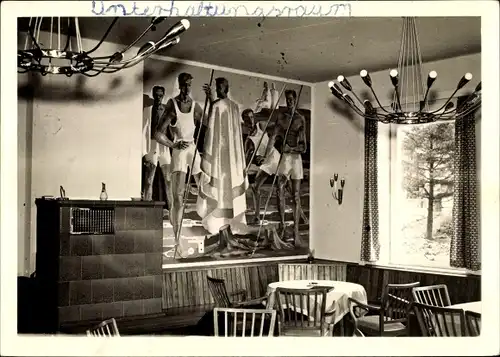 Foto Ak Clausthal Zellerfeld im Oberharz, Ferienheim, Unterhaltungsraum, Wandbild