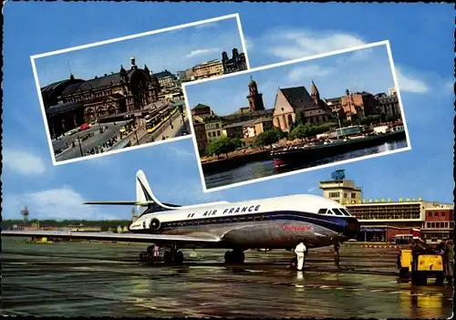 Ak Frankfurt am Main, Flughafen, Air France Flugzeug