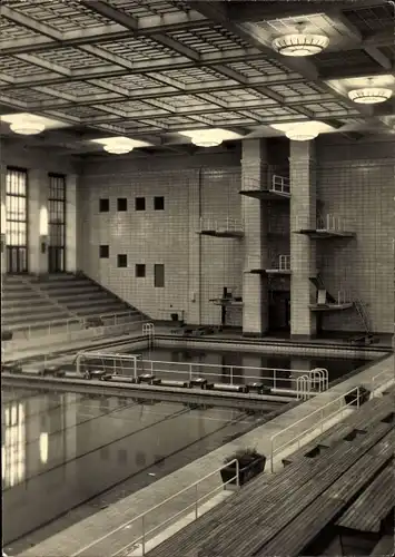 Ak Hansestadt Rostock, Hallenschwimmbad Neptun, Sprungturm