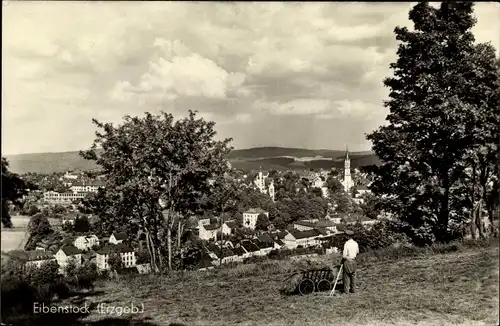 Ak Eibenstock Erzgebirge, Ortsansicht mit Kirche