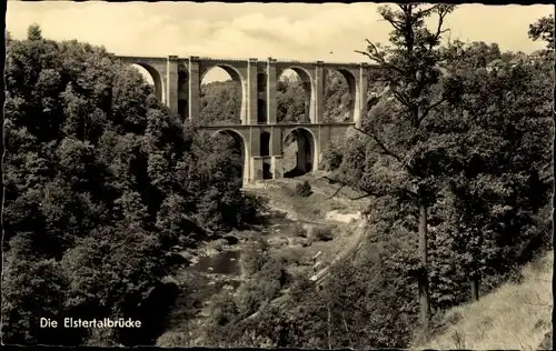 Ak Jocketa Pöhl im Vogtland, Elstertalbrücke