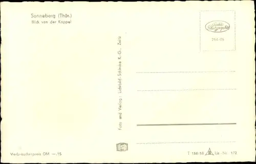 Ak Sonneberg in Thüringen, Blick von der Kappel