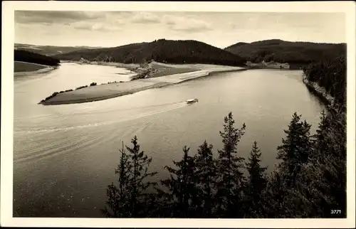 Ak Schleiz Saale Orla Kreis, Stausee der Bleilochtalsperre, Blick von Agnesruhe