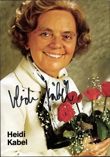Ak Schauspielerin Heidi Kabel, Portrait, Autogramm, Rosen