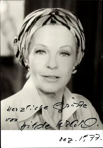 Ak Schauspielerin Hilde Krahl, Portrait, Autogramm