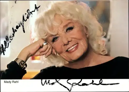 Ak Schauspielerin Mady Rahl, Portrait, Autogramm