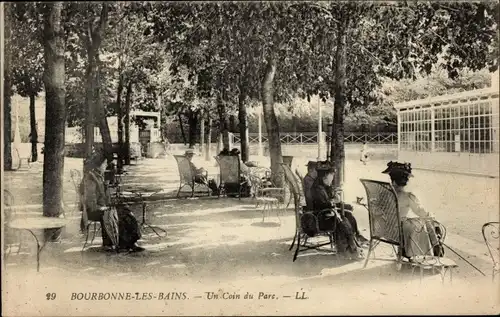 Ak Bourbonne les Bains Haute Marne, Un Coin du Parc
