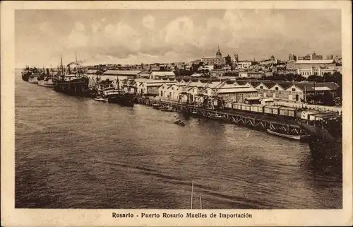 Ak Rosario Argentinien, Puerto Rosario Muelles de Importacion