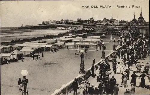 Ak Mar del Plata Argentinien, Rambla y Playa