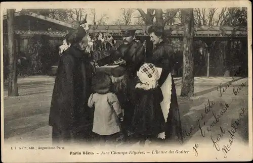 Ak Paris VIII Arrondissement Élysée, Paris lebte, auf den Champs-Élysées, Gouter-Zeit