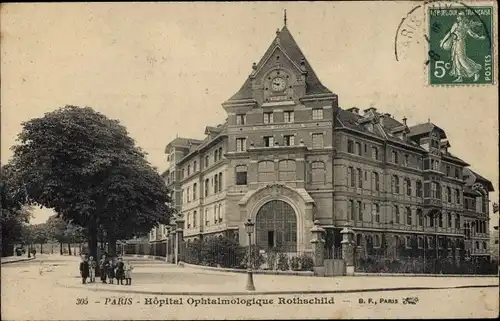 Ak Paris XIX Buttes Chaumont, Augenklinik Rothschild