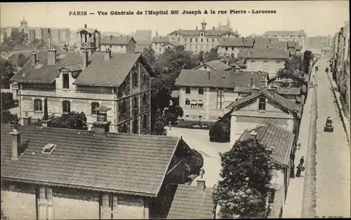 Ak Paris XIV Observatorium, Saint-Joseph Hospital, Rue Pierre, Larousse