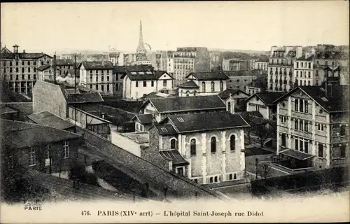Ak Paris XIV Observatorium, Saint-Joseph Hospital, Rue Didot