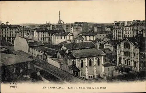 Ak Paris XIV Observatorium, Saint-Joseph Hospital, Rue Didot