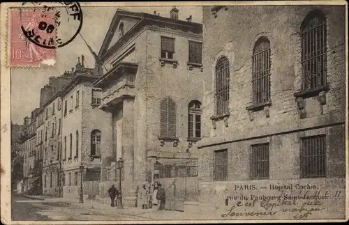 Ak Paris XIV Observatorium, Cochin Hospital, Rue du Faubourg Saint-Jacques